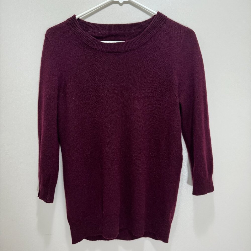 J Crew Maroon Cashmere Sweater Size Small